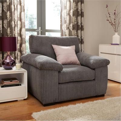 The Range Amalfi Jumbo Cord Upholstered 3 & 2 Sofa Set - Grey / 1