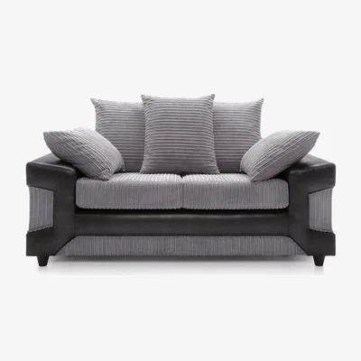 The Range Derby Jumbo Cord 2 Seater Sofa - Black & Grey
