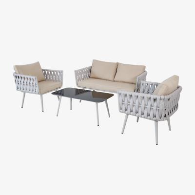 The Range SHG Wilton Rope Design Aluminium 4 Seater Sofa Set - Grey