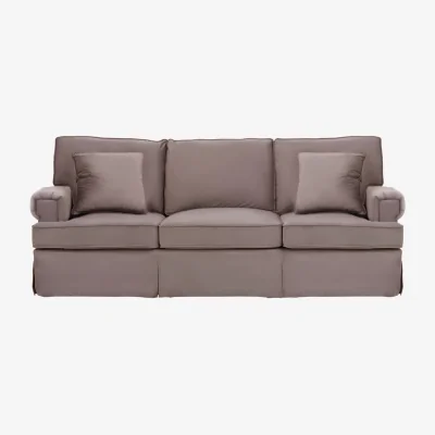 The Range Ralph Three Seat Mink Velvet Sofa - Brown
