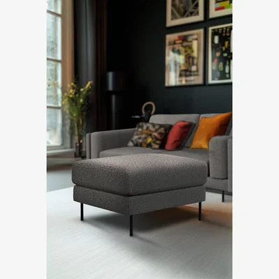 Rockett St George The Grace Foot Stool In Timeless Texture Black Bean