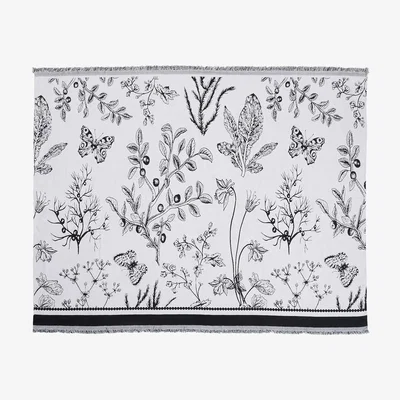 The Range Anti-slip Soft Chenille Couch Cover Sofa Cover - White & Black / 4 Seater Sofa Cover