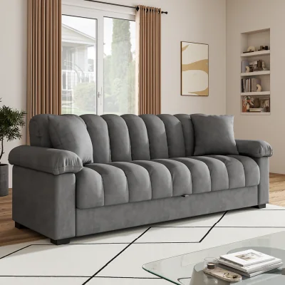 The Range Sofa Bed with Storage and 2 Pillows - Grey
