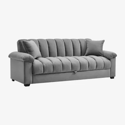 The Range Channel Fabric Sleeper Sofa Bed - Grey