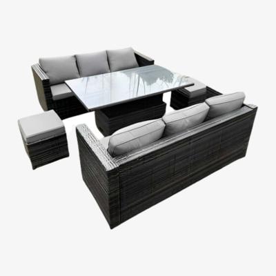 The Range Lancashire 8-Seater Rattan Sofa Set - Dark Grey