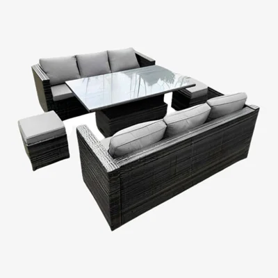 The Range Lancashire 8-Seater Rattan Sofa Set - Dark Grey