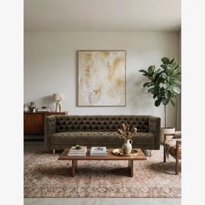Rose & Grey Marlow Sofa in Moss