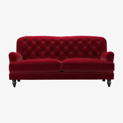 Sofa.com Snowdrop Button Back 3 Seat Sofa (breaks down) in Malbec Cotton Matt Velvet