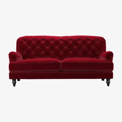 Sofa.com Snowdrop Button Back 3 Seat Sofa (breaks down) in Malbec Cotton Matt Velvet