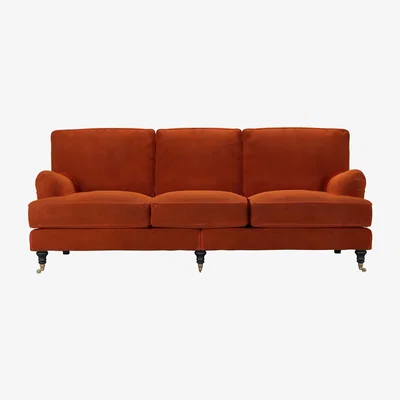 Sofa.com Bluebell 4 Seat Sofa in Brick Aquaclean Clever Velvet