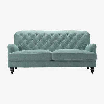 Sofa.com Snowdrop Button Back 3 Seat Sofa (breaks down) in Sea Spray Aquaclean Clever Chenille