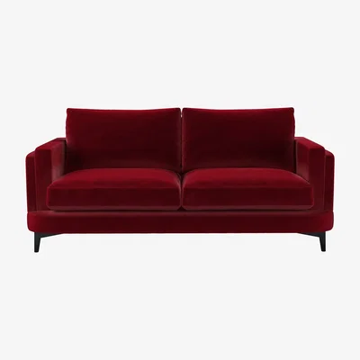 Sofa.com Boston Squared Arm 2.5 Seat Sofa in Malbec Cotton Matt Velvet