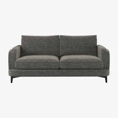 Sofa.com Boston Curved Arm 2.5 Seat Sofa in Liquorice Baylee Multi-Tone Viscose Linen