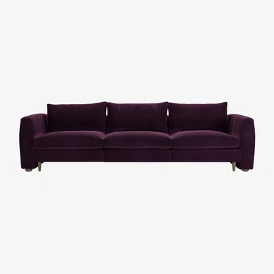 Sofa.com Tiffany 3 Seat Sofa in Damson Smart Velvet