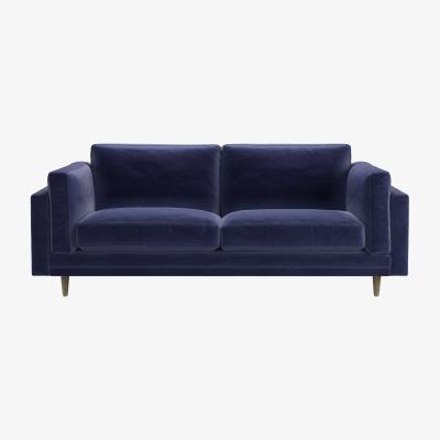 Sofa.com Marco 2.5 Seat Sofa in Prussian Blue Cotton Matt Velvet