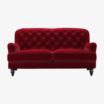 Sofa.com Snowdrop Button Back 2.5 Seat Sofa (breaks down) in Malbec Cotton Matt Velvet