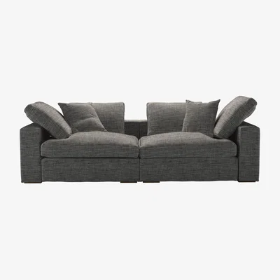 Sofa.com Long Island 2 Seat Sofa in Liquorice Baylee Multi-Tone Viscose Linen
