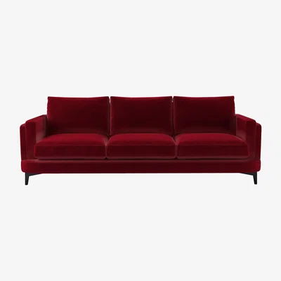 Sofa.com Boston Squared Arm 4 Seat Sofa in Malbec Cotton Matt Velvet