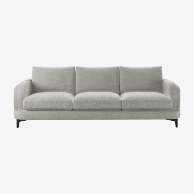 Sofa.com Boston Curved Arm 4 Seat Sofa in Fog Aquaclean Clever Chenille