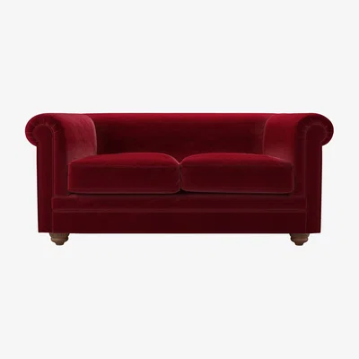 Sofa.com Patrick Unbuttoned 2 Seat Sofa in Malbec Cotton Matt Velvet