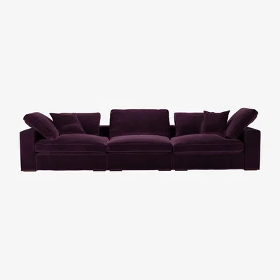 Sofa.com Long Island 3 Seat Sofa in Damson Smart Velvet
