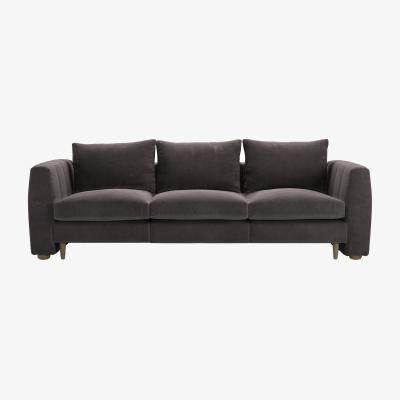Sofa.com Tiffany Slim 3 Seat Sofa in Shale Aquaclean Clever Velvet