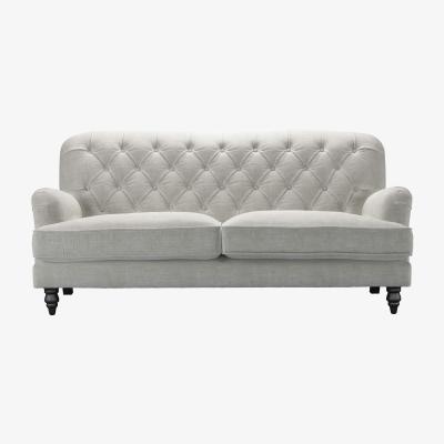 Sofa.com Snowdrop Button Back 3 Seat Sofa (breaks down) in Fog Aquaclean Clever Chenille