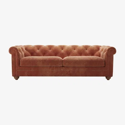 Sofa.com Patrick 3 Seat Sofa in Pomegranate Bubble Velvet
