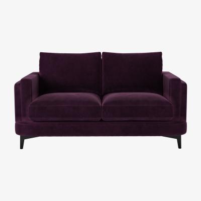 Sofa.com Boston Squared Arm 2 Seat Sofa in Damson Smart Velvet