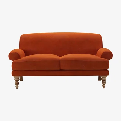 Sofa.com Saturday 2 Seat Sofa in Brick Aquaclean Clever Velvet