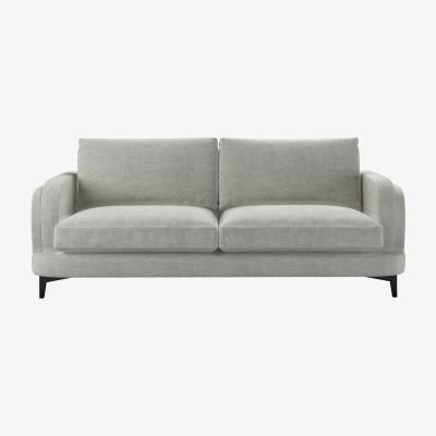 Sofa.com Boston Curved Arm 3 Seat Sofa in Fog Aquaclean Clever Chenille