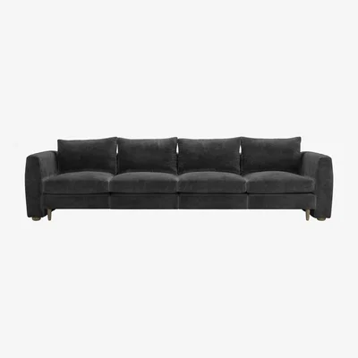 Sofa.com Tiffany Slim 4 Seat Sofa in Raven Speckled Chenille