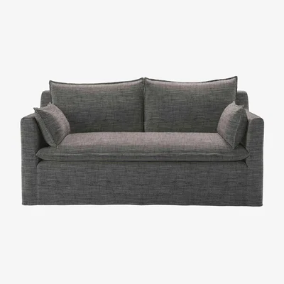 Sofa.com Anders 2 Seat Sofa in Liquorice Baylee Multi-Tone Viscose Linen