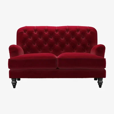 Sofa.com Snowdrop Button Back 2 Seat Sofa (breaks down) in Malbec Cotton Matt Velvet