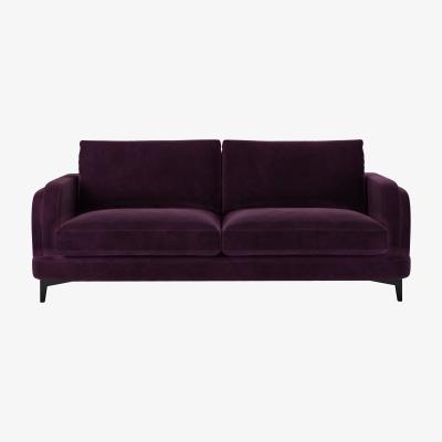 Sofa.com Boston Curved Arm 3 Seat Sofa in Damson Smart Velvet