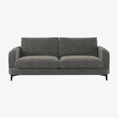 Sofa.com Boston Curved Arm 3 Seat Sofa in Liquorice Baylee Multi-Tone Viscose Linen