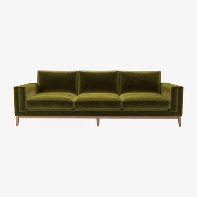 Sofa.com Costello 4 Seat Sofa in Olive Cotton Matt Velvet