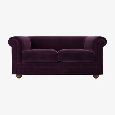 Sofa.com Patrick Unbuttoned 2 Seat Sofa in Damson Smart Velvet