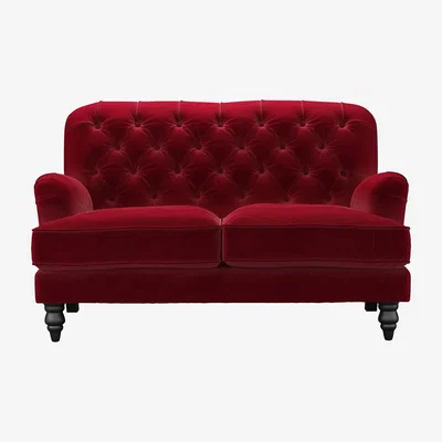 Sofa.com Snowdrop Button Back 2 Seat Sofa in Malbec Cotton Matt Velvet