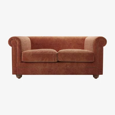 Sofa.com Patrick Unbuttoned 2 Seat Sofa in Pomegranate Bubble Velvet