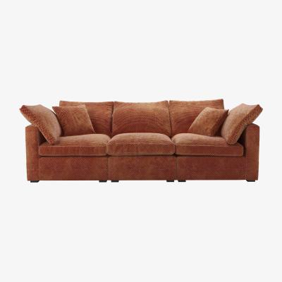 Sofa.com Long Island Slim 3 Seat Sofa in Pomegranate Bubble Velvet