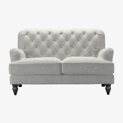 Sofa.com Snowdrop Button Back 2 Seat Sofa in Fog Aquaclean Clever Chenille