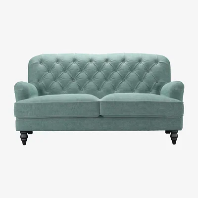 Sofa.com Snowdrop Button Back 2.5 Seat Sofa in Sea Spray Aquaclean Clever Chenille