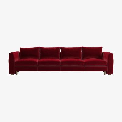 Sofa.com Tiffany Slim 4 Seat Sofa in Malbec Cotton Matt Velvet