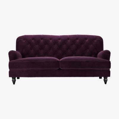 Sofa.com Snowdrop Button Back 3 Seat Sofa in Damson Smart Velvet