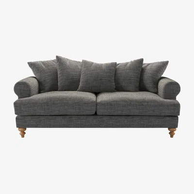 Sofa.com Teddy 3 Seat Sofa in Liquorice Baylee Multi-Tone Viscose Linen
