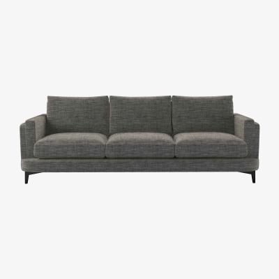 Sofa.com Boston Squared Arm 4 Seat Sofa in Liquorice Baylee Multi-Tone Viscose Linen