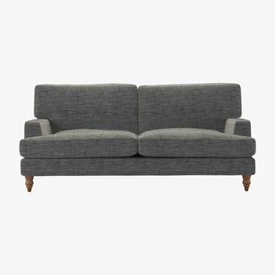 Sofa.com Isla 3 Seat Sofa in Liquorice Baylee Multi-Tone Viscose Linen