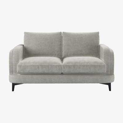 Sofa.com Boston Curved Arm 2 Seat Sofa in Fog Aquaclean Clever Chenille