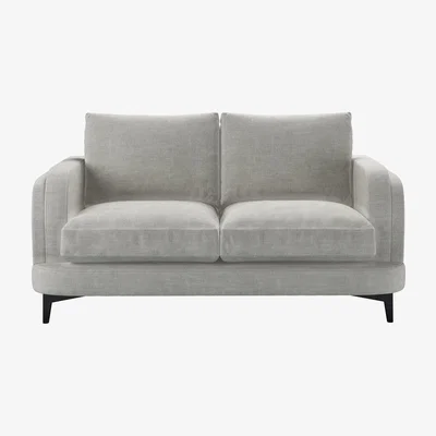 Sofa.com Boston Curved Arm 2 Seat Sofa in Fog Aquaclean Clever Chenille